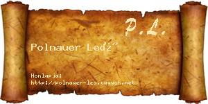 Polnauer Leó névjegykártya